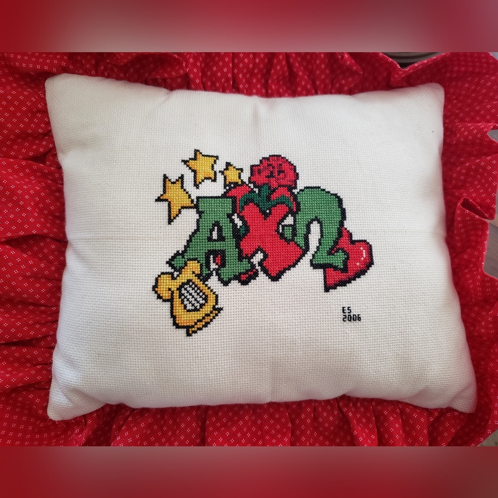 Alpha Chi Omega Needlepoint Pillow